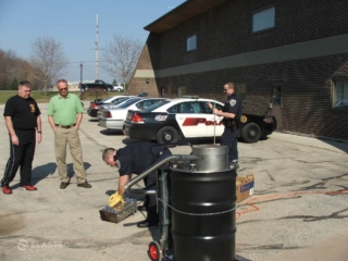 Police drug incinerator