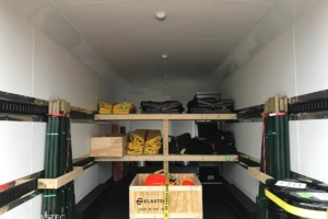 Railroad oil spill response trailer interior