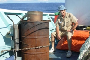 Small incinerator on boat