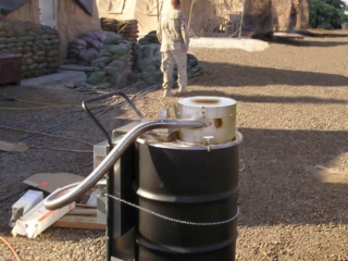 SmartAsh portable incinerator for military camp