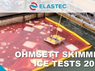 Ohmsett Skimmer Ice Tests 2013