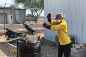 Drug Terminator incinerator in use