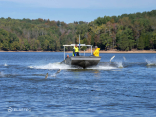 Boat for carp with fishing nets