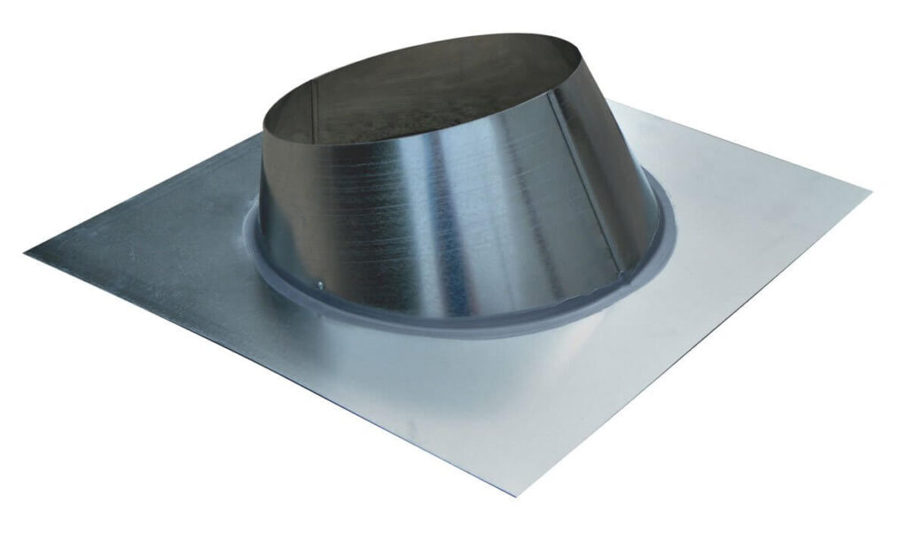 Incinerator exhaust roof flashing