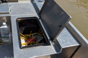 Workboat console storage