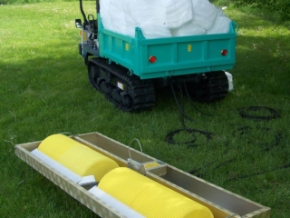 Elastec crawler carrier with oil skimmer and absorbents