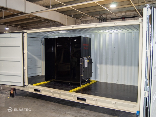 Container with internal incinerator