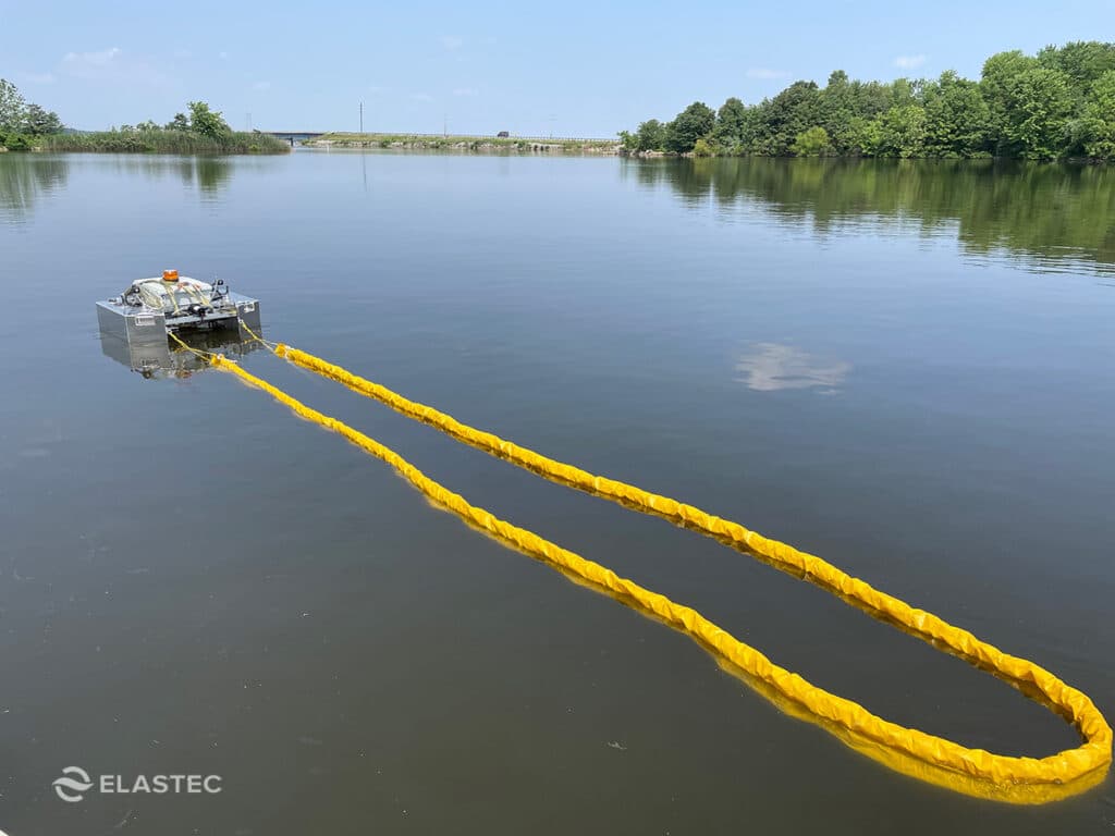 AquaCoil being towed by RC Skimmer