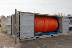 بكرة ذراع في حاوية كبيرة